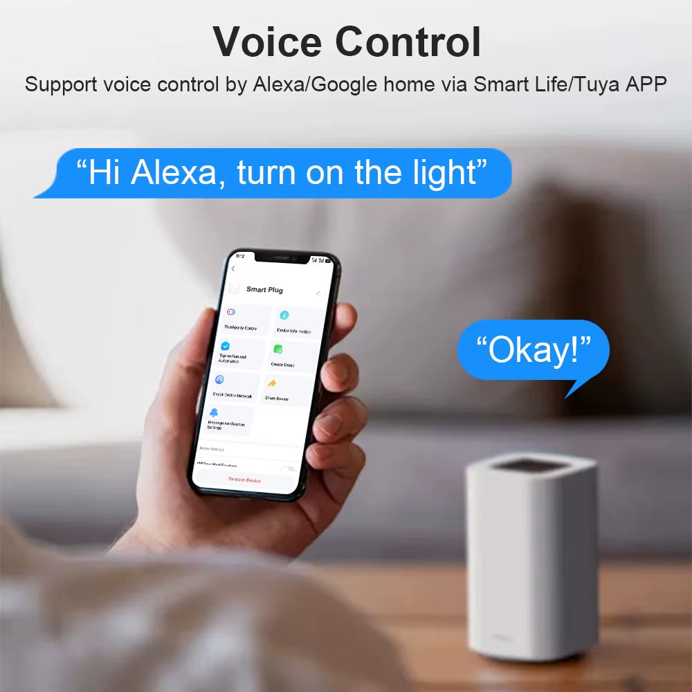 Tuya WiFi Smart Plug 10A EU Smart Socket with Power Monitoring Timing Function Voice Control via Alexa Google Home Yandex
