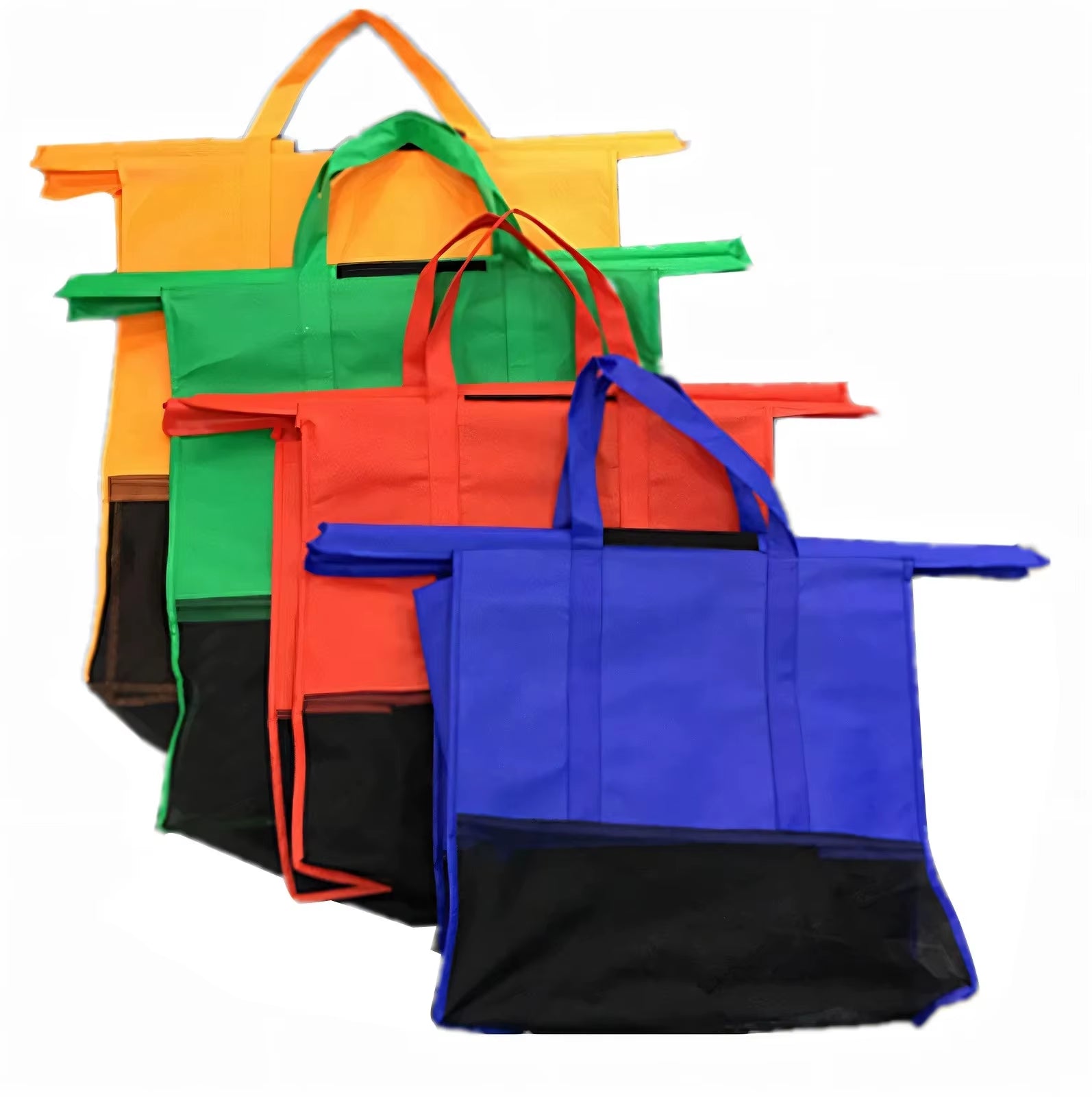 Ecobaggy Storage Bag - 4 Reusable Grocery Bags W/A Cooler Bag.Reusable Shopping Bags Foldable Easy Clean and Store