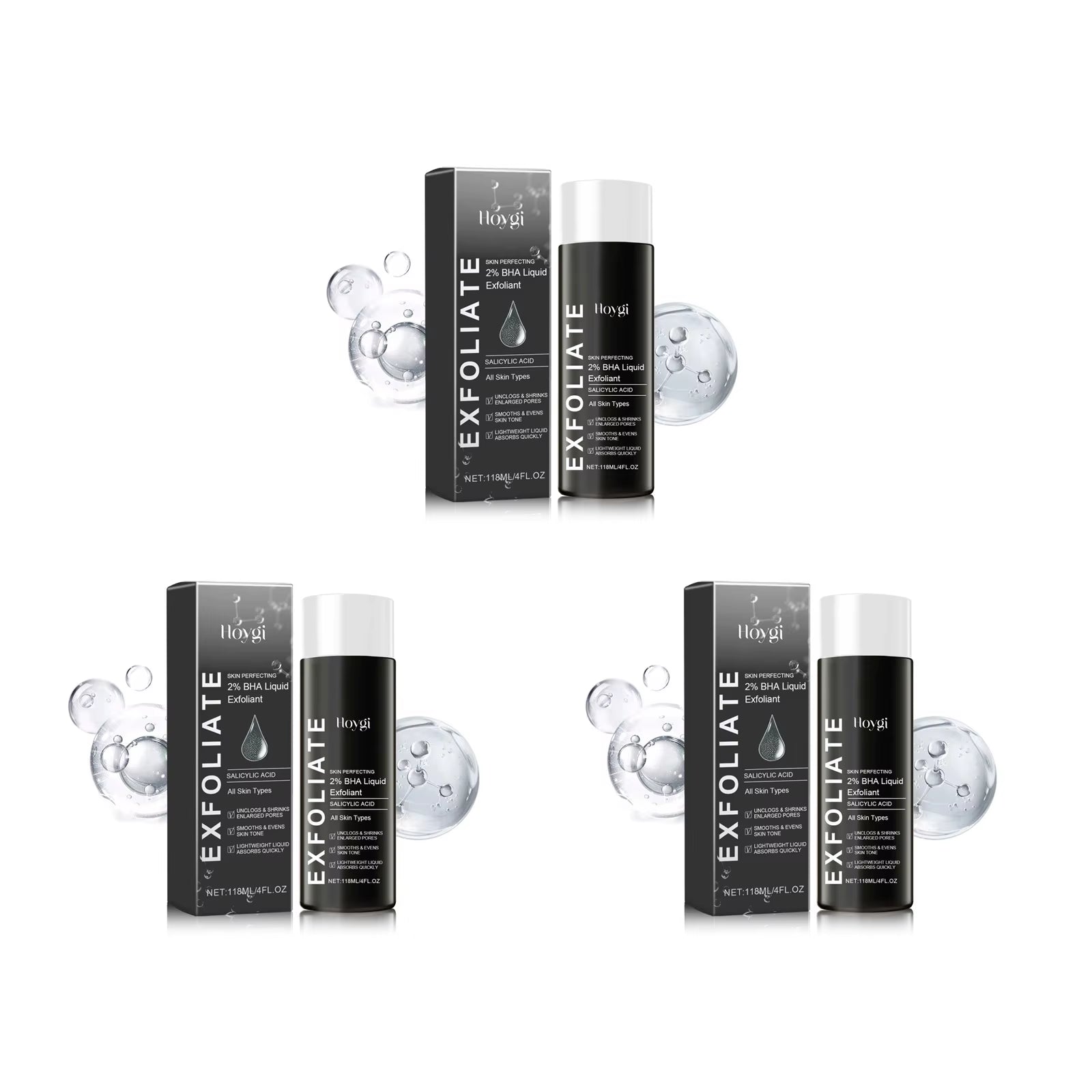 Exfoliant Facial Essence 2% BHA Salicylic Acid Liquid - Pimple Reducing Dark Spot Corrector Pore Minimizing Hydrating Smoothing