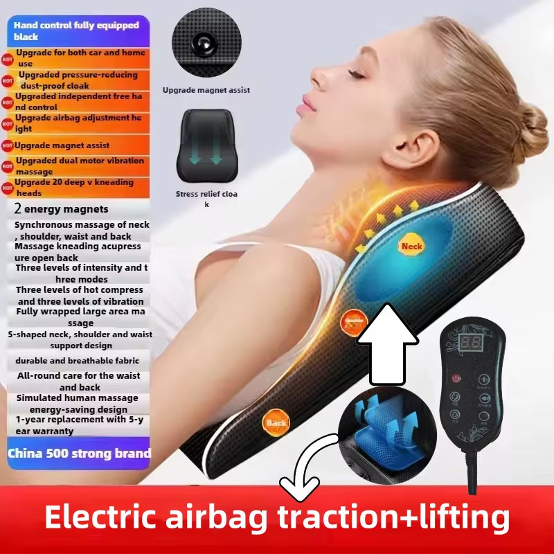 Manufacturer Direct Electric Shiatsu Head Neck Cervical Ttraction Body Massager Car Back Pillow with Heating Vibrating Massage D