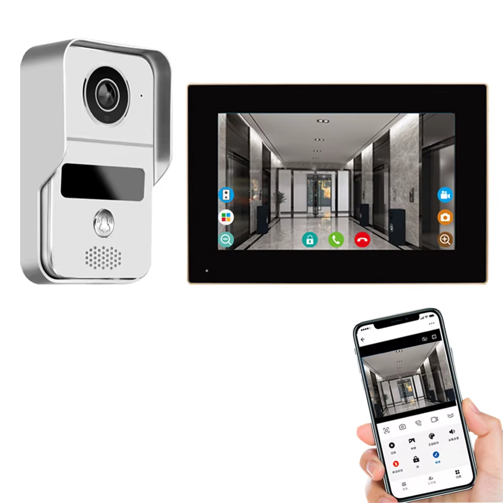 WiFi TUYA Smart APP 7 Inch 1080P Home Intercom Kit Wireless Video Door Phone Wired Doorbell for Villa Flat RFID Access Control Main image
