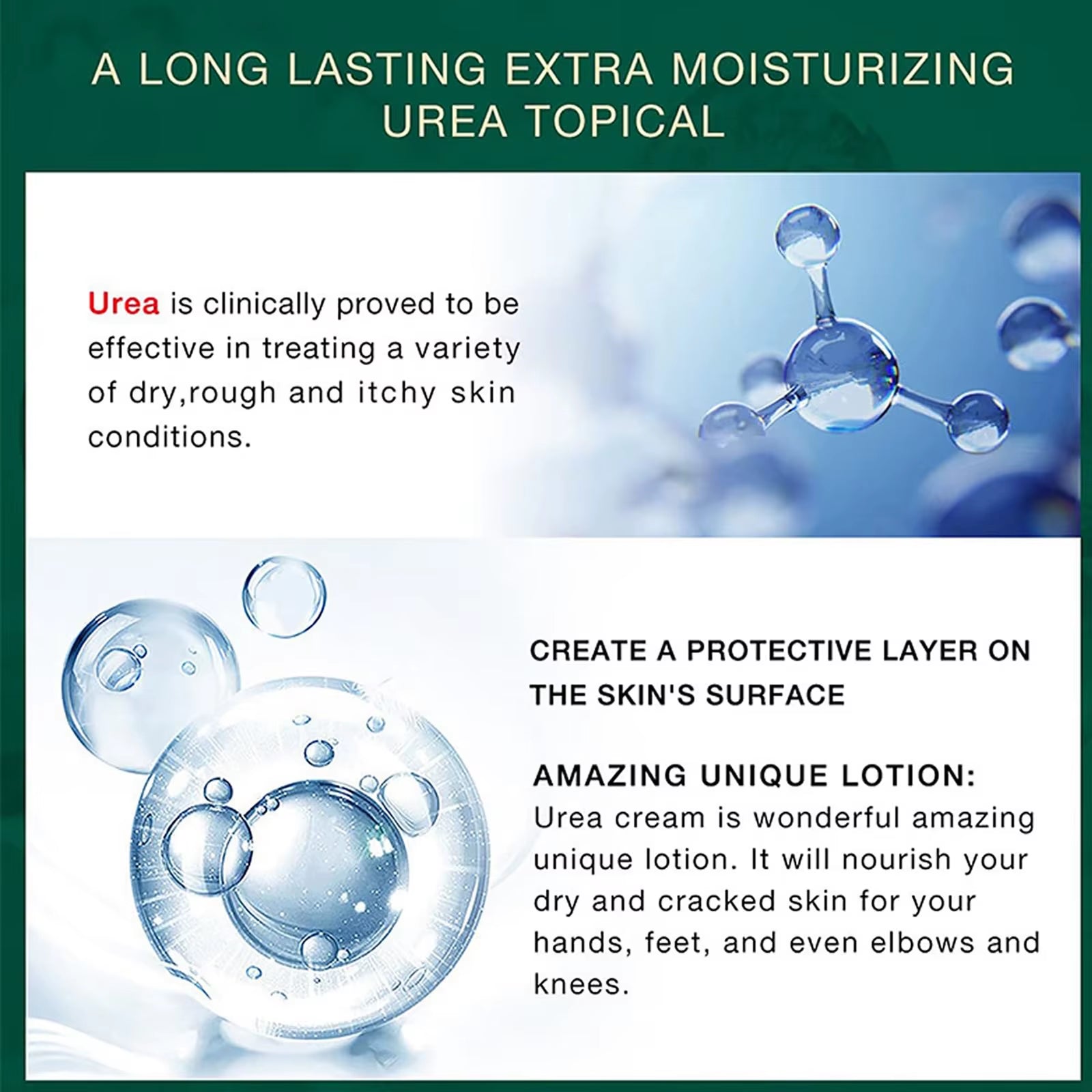 Urea Cream 42%, Foot Cream for Dry Cracked Heels, Urea Cream 42 Percent for Feet, Moisturizing & Exfoliating Foot Cream with 2%