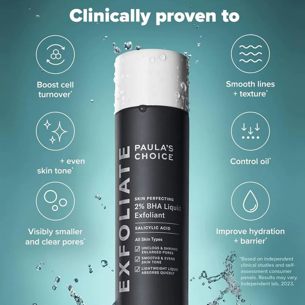 Exfoliant Facial Essence 2% BHA Salicylic Acid Liquid - Pimple Reducing Dark Spot Corrector Pore Minimizing Hydrating Smoothing