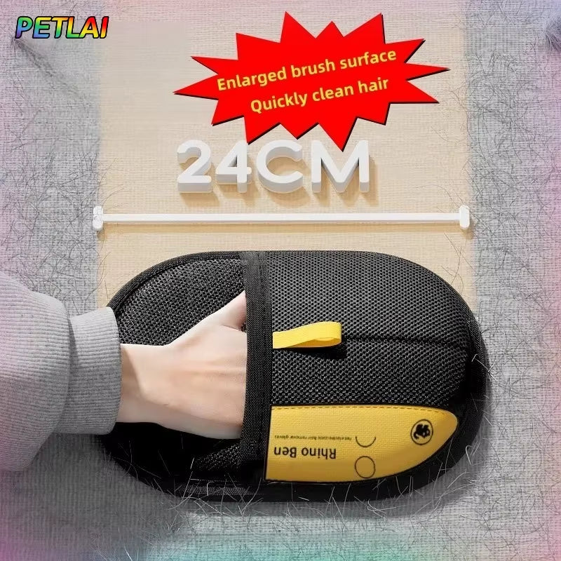 Pet Hair Glove Removal Cat Grooming Reusable Electrostatic Dedusting Brush Dog Hair Remover for Couch Carpet Clothes Washable