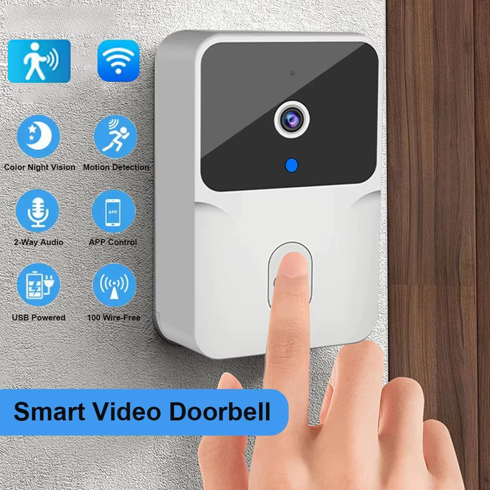 WiFi Video Doorbell Wireless Phone Two-Way Intercom System IR Night Vision Doorbell Smart Home Security Door Bell Camera Monitor