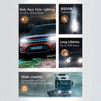 Philips Ultinon Rally 3551 LED H4 H7 H11 HB3/4 H18 H19 HIR2 Car Headlight 6500K White Max Power 100W Max Lumen 9000Lm LED Bulb