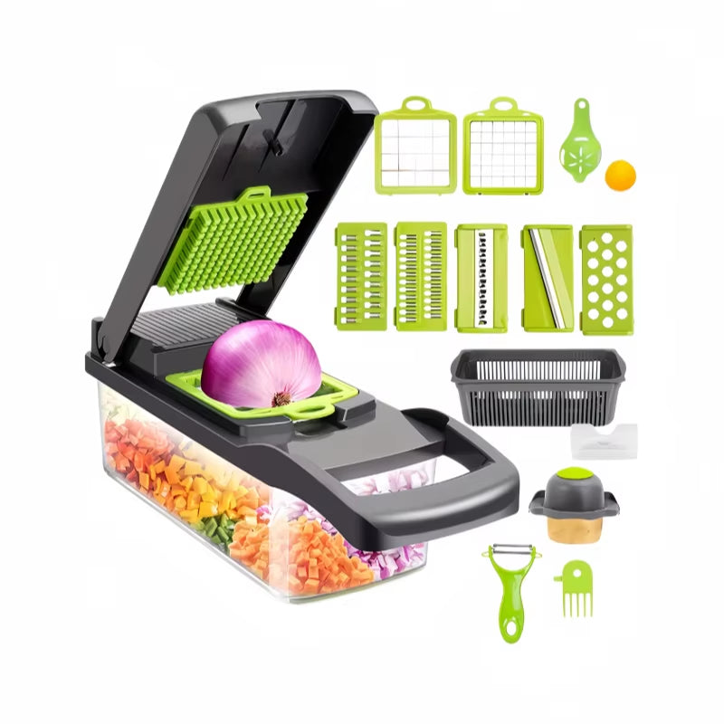 Home 14/16 in 1 Multifunctional Kitchen Vegetable Chopper Food Cutter Slicer Dicer Grater with Handle