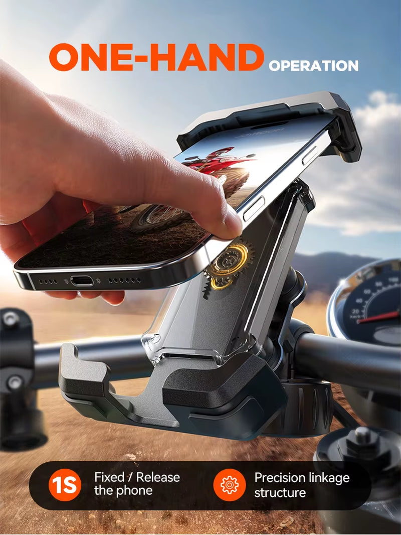 Joyroom Anti-Shake Bike Phone Holder Quick Install Bicycle Motorcycle Phone Mount with Vibration Dampener for 4.7-7" Phones