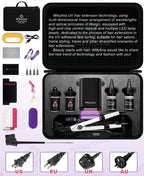 2025 Original V UV Light Hair Extension Kit Complete Set with Long-Lasting UV Glue and  Remover Machine - Salon Styling Tools