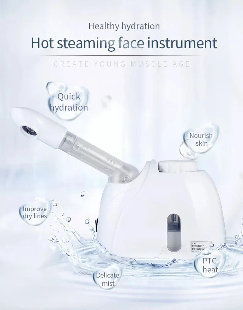 Ozone Facial Steamer Warm Mist Humidifier for Face Deep Cleaning Vaporizer Sprayer Salon Home Spa Skin Care Whitening Imagen secundaria del producto