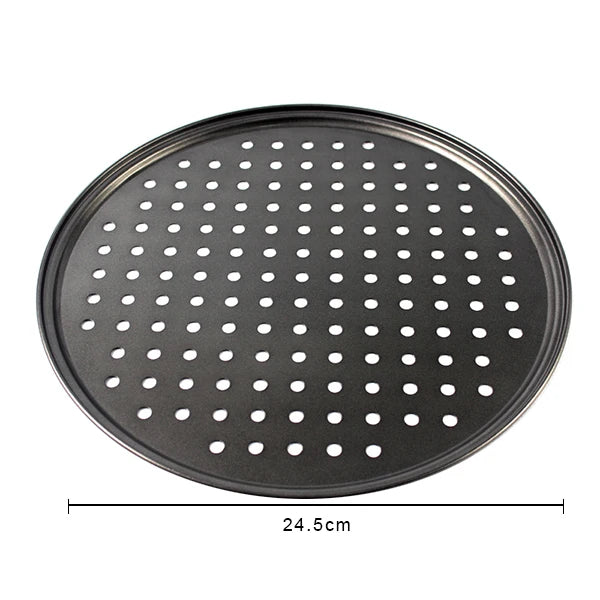 Nonstick Carbon Steel Pizza Crisper Trays Pizza Baking Pan Mold with Holes Round Deep Dish Plate