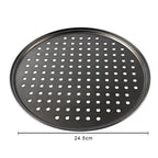 Nonstick Carbon Steel Pizza Crisper Trays Pizza Baking Pan Mold with Holes Round Deep Dish Plate