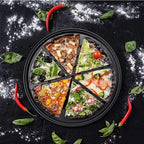 Nonstick Carbon Steel Pizza Crisper Trays Pizza Baking Pan Mold with Holes Round Deep Dish Plate