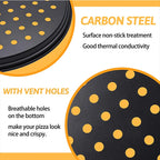 Nonstick Carbon Steel Pizza Crisper Trays Pizza Baking Pan Mold with Holes Round Deep Dish Plate