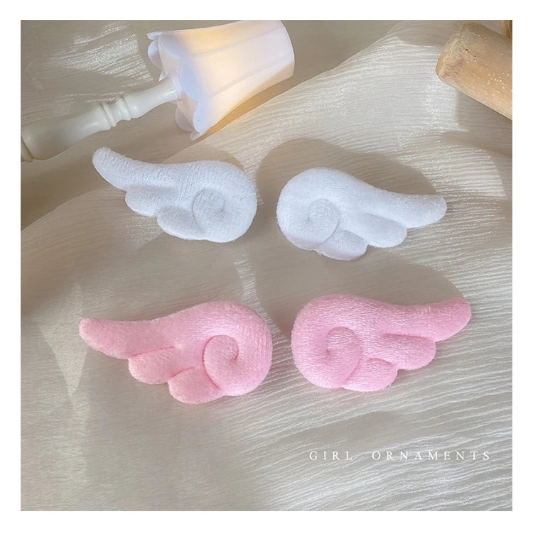 2PCS Cute Plush Children Side Hair Clips Anime Angel Cosplay Wings Hair Accessories Girls Cartoon Barrettes Headwear Hairpins