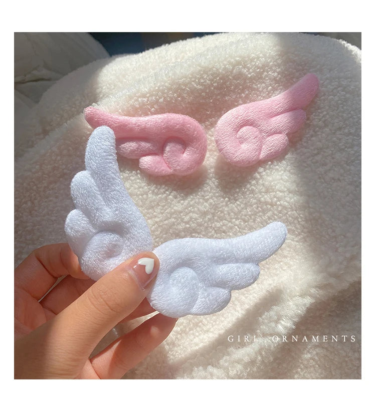 2PCS Cute Plush Children Side Hair Clips Anime Angel Cosplay Wings Hair Accessories Girls Cartoon Barrettes Headwear Hairpins