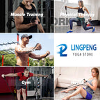 Resistance strap with handle: used for muscle training, strength building, body shaping, yoga, home fitness equipment - natural