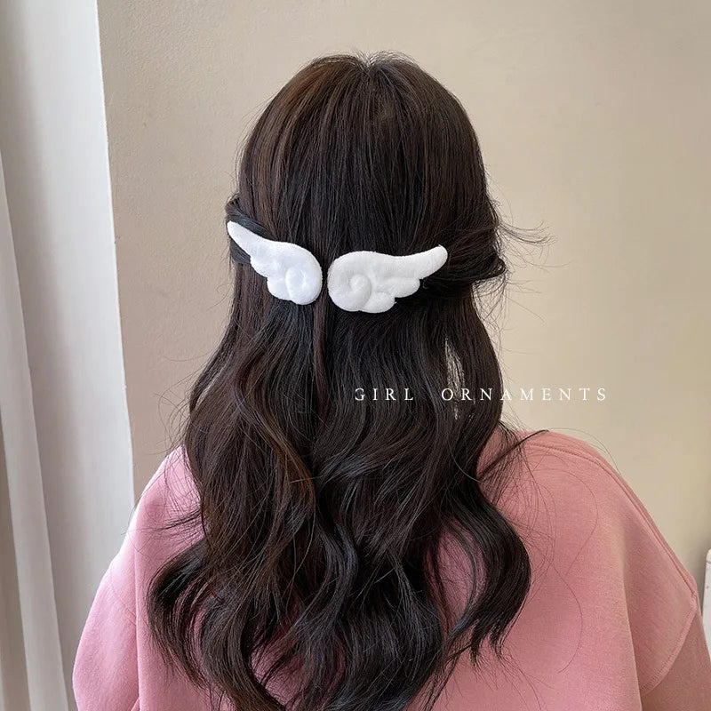 2PCS Cute Plush Children Side Hair Clips Anime Angel Cosplay Wings Hair Accessories Girls Cartoon Barrettes Headwear Hairpins Imagem principal do produto