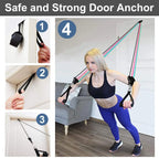 Resistance strap with handle: used for muscle training, strength building, body shaping, yoga, home fitness equipment - natural