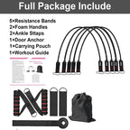 Resistance strap with handle: used for muscle training, strength building, body shaping, yoga, home fitness equipment - natural