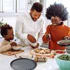 Nonstick Carbon Steel Pizza Crisper Trays Pizza Baking Pan Mold with Holes Round Deep Dish Plate