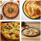 Nonstick Carbon Steel Pizza Crisper Trays Pizza Baking Pan Mold with Holes Round Deep Dish Plate