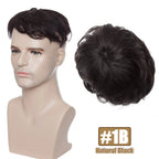 S-noilite 16x19cm 35g Men Toupee Human Hair Replacement System Hair Toppers Hairpiece 4Inch Hair Wig Men Clip In Hair Extensions