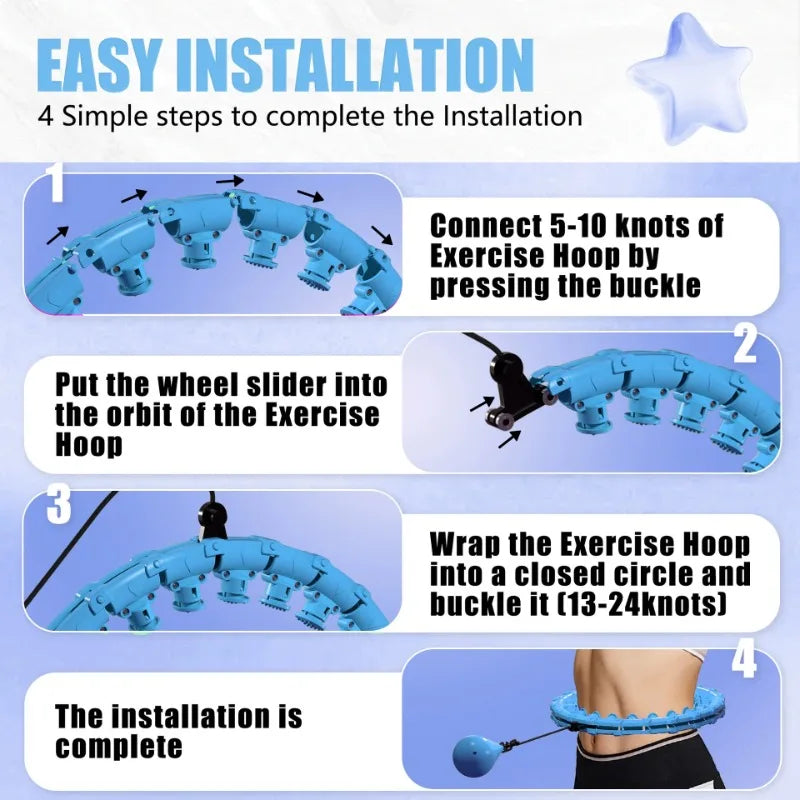 Fitness Hoop Weights to Exercise At Home Sports Entertainment Sport Equipment for Slimming Gym Ring Portable Body Imagen secundaria del producto