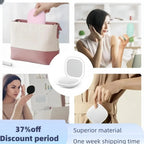Portable LED Travel Makeup Mirror with 2X Magnification and Three Level Dimming - Double Sided, Handheld, Compact and Folding