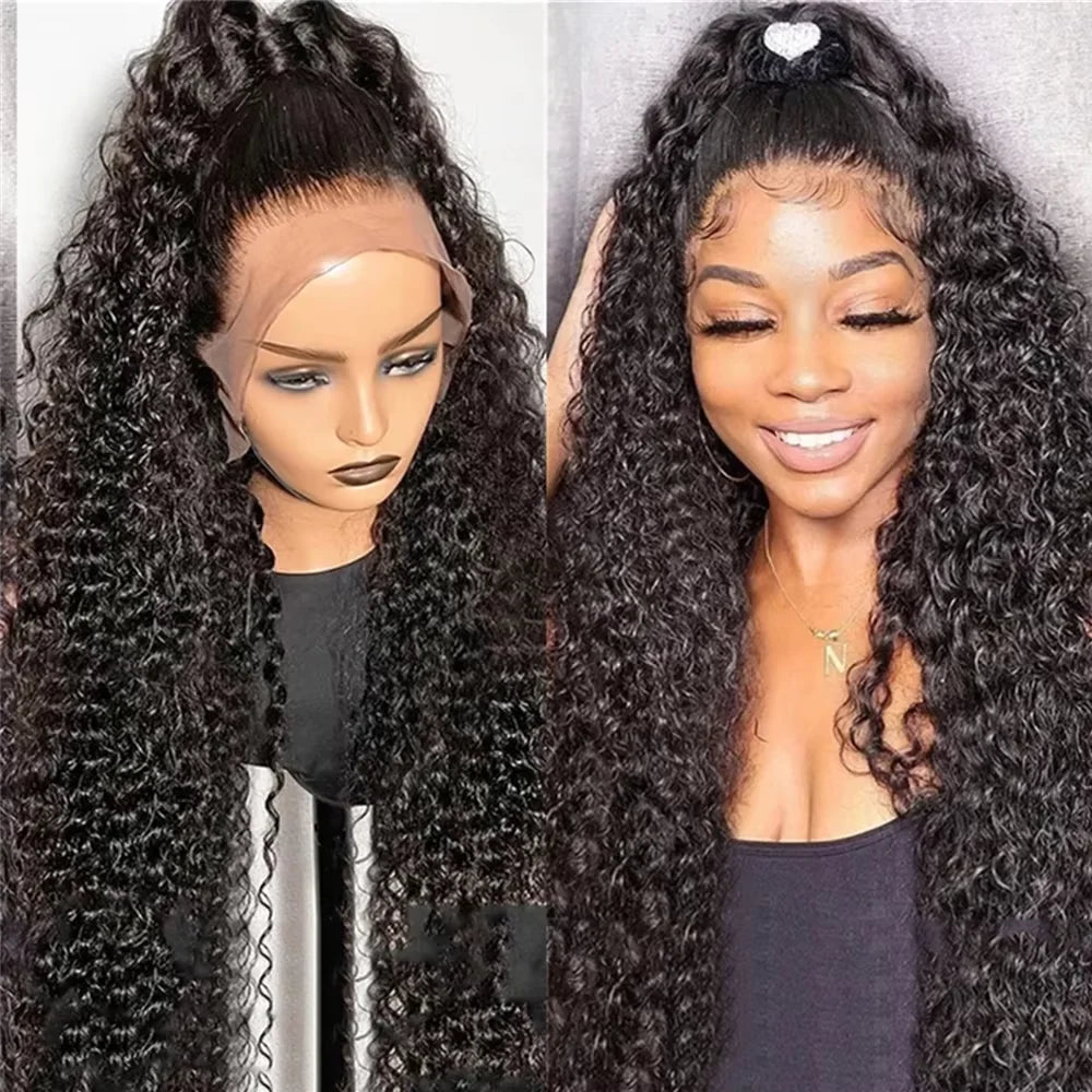 Burmese Raw 250% Density 30 inch 13x6 HD Lace Front Human Hair Wigs Deep Wave 13x4 Frontal Wigs Women Curly Glueless Closure Wig