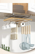JUSTINLAU Stainless steel Kitchen Hanging Organizer Rack with Hook Paper Towel Rag Hanging Cutting Board Pot Cover Storage Shelf