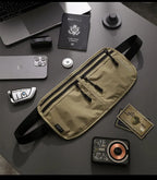 Travel Money Belt Waist Bag Waterproof RFID Blocking Anti-Theft Passport Holder Hidden Pocket Secure Waist Pouch Fanny Pack for
