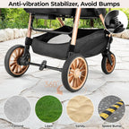 360° High Wheels Transport Foldable Cat Pet Stroller 2in1 Dog Buggy Stroller Dog Box Can Be Attached in Car, Max. load 25 kg
