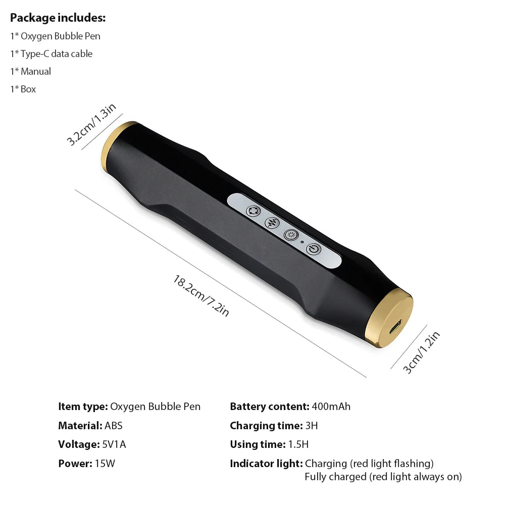Portable Oxygen Bubble Pen CO2 Oxygen Handheld Facial CO2 Gel Facial Skin Care Device Facial SPA Oxygen Bubble Facial Machine