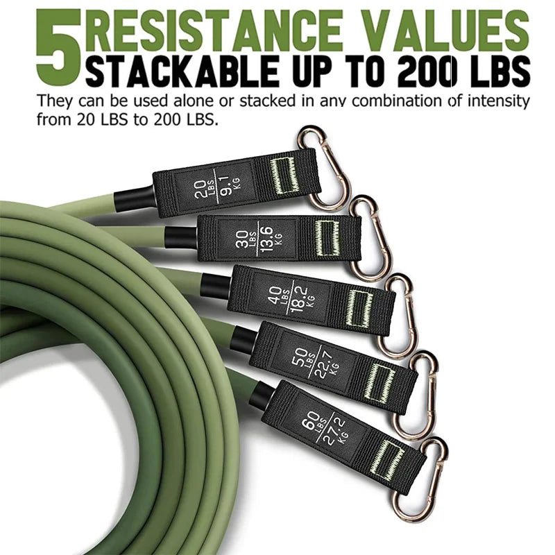 Resistance strap with handle: used for muscle training, strength building, body shaping, yoga, home fitness equipment - natural Secondary image