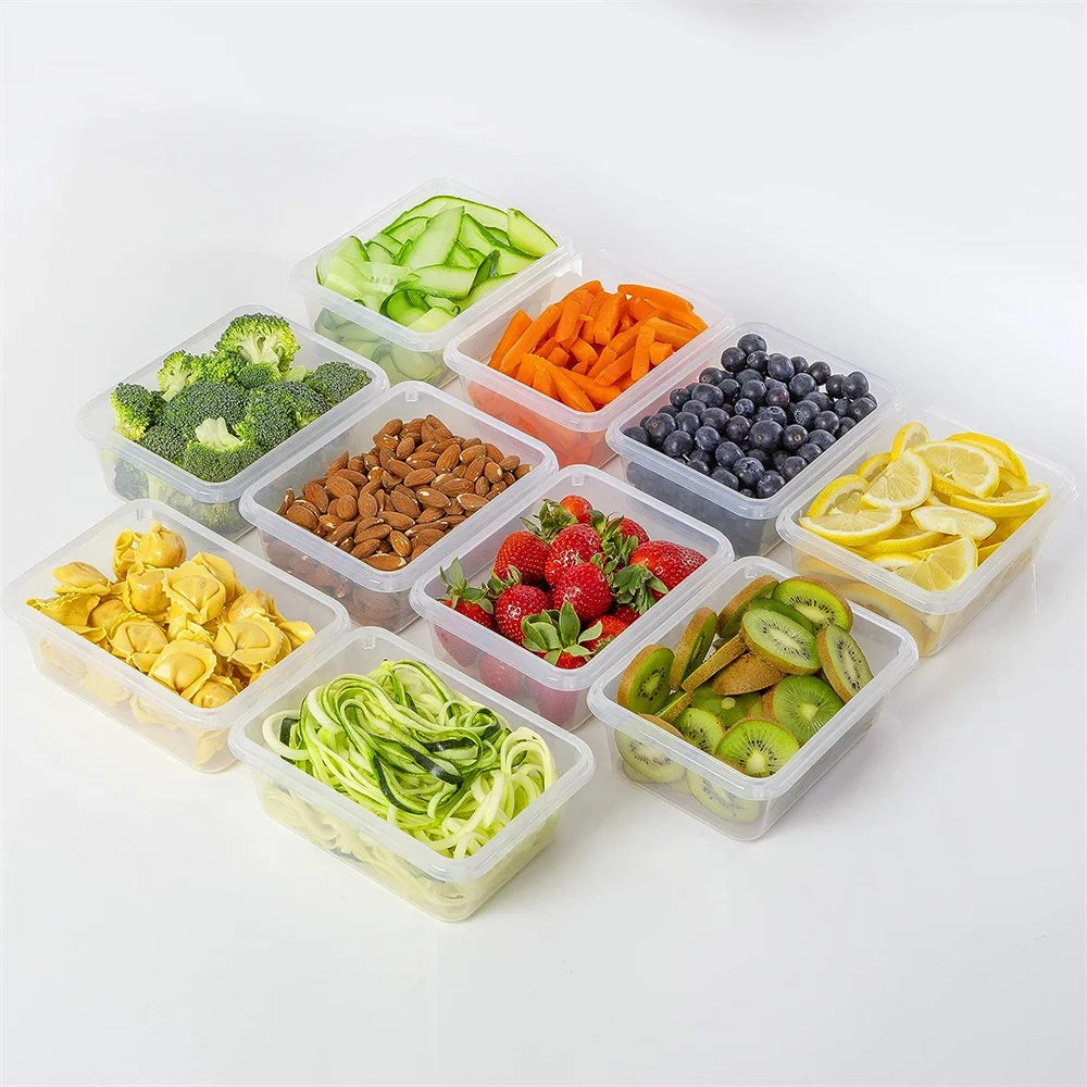 Kitchen Food Contianers Set, Microwave Dishwasher Safe BPA FREE 10pcs 840ML Containers Set With 10stickers and Marker Imagen secundaria del producto