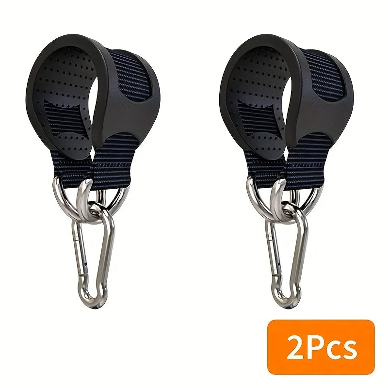 2Pcs Nylon Sling with Metal Hook - Versatile Gym Accessory for Sandbags, Boxing, and Hammocks, Black, Nylon Strap, Gym Equipment |   Durable Fitness Equipment |   Metal Hook Strap Secondary image