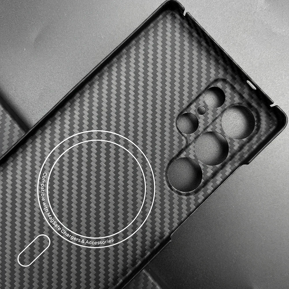 Carbon Fiber Case For Samsung Galaxy S25 Ultra/S25+/S25/S25 Edge Lens Camera Protection Aramid Fiber Cover Lightweight Slim Case