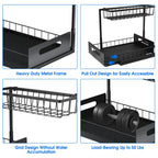 Under Sink 2 Tier Sliding Cabinet Basket Organizer Drawer Pull Out Cabinet Multi-Purpose  Sink Organizer for Bathroom Kitchen
