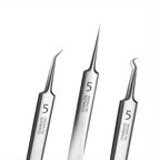 Easy-To-Use Stainless Steel Acne Extractor Set - Hypoallergenic Beauty Tweezers For Clear Skin, Perfect For Beginners