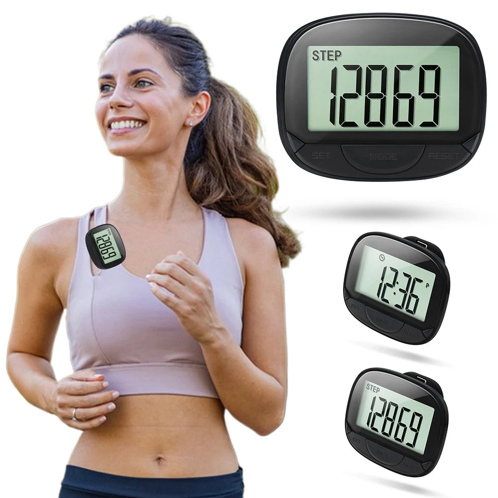 Clip-On Pedometer Electronic Pedometer Large Screen Simple Step Tracker Multifunctional for Adults Seniors Dog Image principale du produit