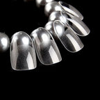 120Pcs Short Almond Oval Fake Nail Tips Extension System Sculpted Full Cover Nail Gel French Ballerinas Capsules Press On Tips
