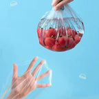 100 Pcs Elastic Food Covers, Disposable Plastic Bowl Lids for Fruit & Vegetable Storage, Freshness Seal Wraps