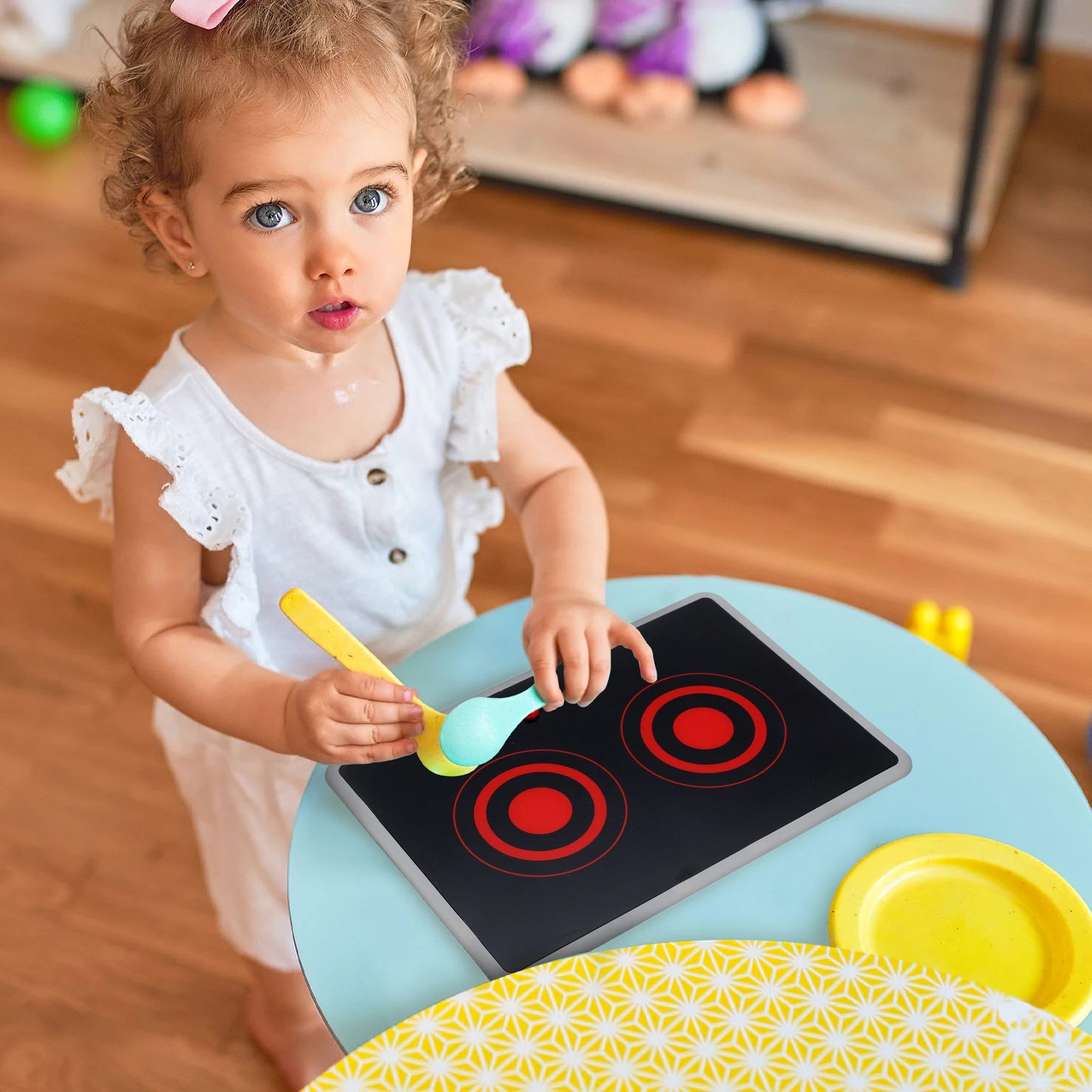 Kids Play Kitchen Appliance Realistic Induction Stove With Sound & Light Pretend Play Kitchen Toy For Toddler Operated Models Image principale du produit
