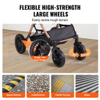 SucceBuy 66 lbs Pet Stroller Foldable Dog Puppy Stroller with Brakes Storage Basket Detachable Carrier for Small to Medium Dogs