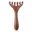 Natural Golden Sandalwood Five-Claw Scalp Massager Gua Sha Tool Back Scratcher Spa Handheld Meridian Massage Comb Hair Care