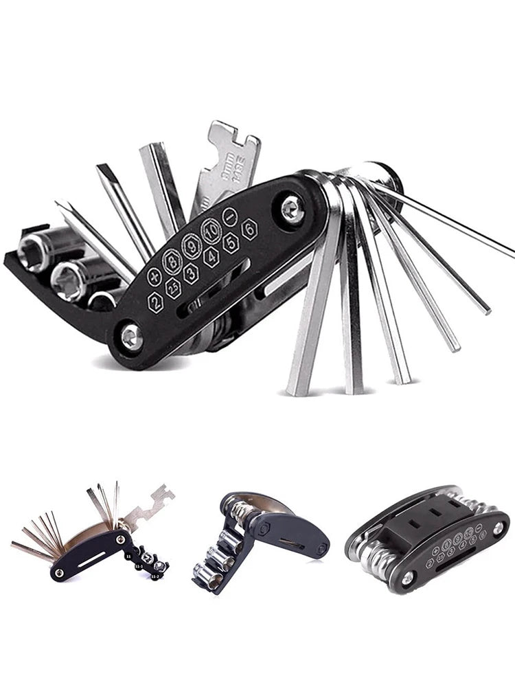 16 in 1 Portable Bicycle Repair Tools Kit Hex Wrench Nut Tire Screwdriver Motorcycle Bicycle Repair Tools Image secondaire du produit