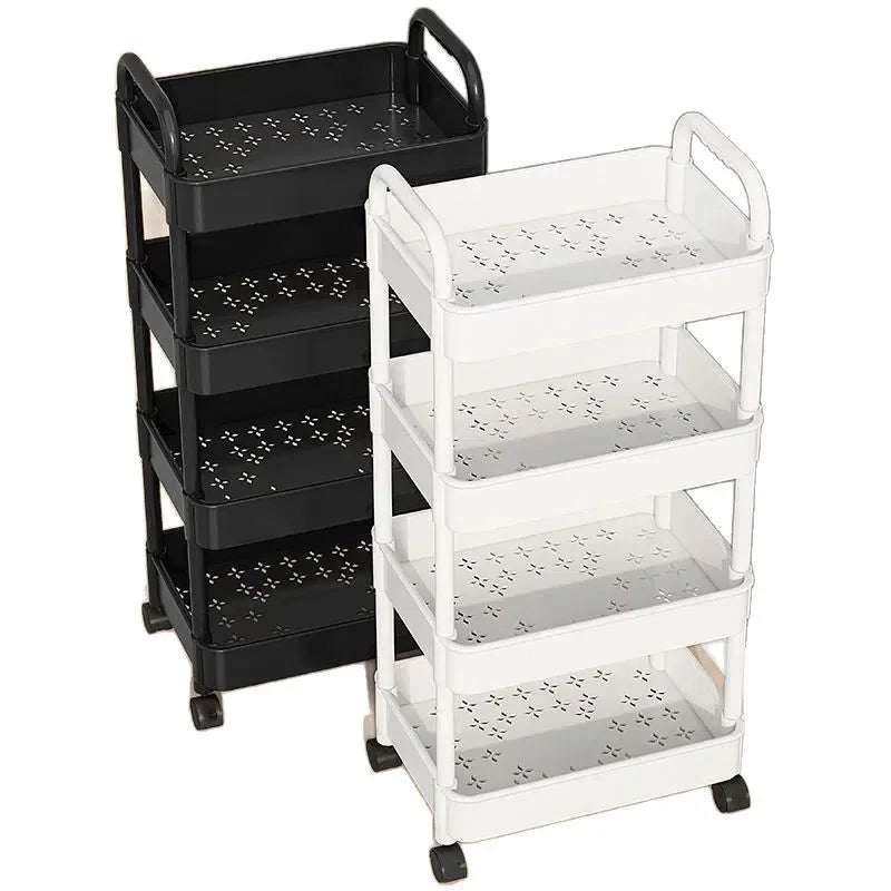 5-layer Multi-function Multifunctional Rolling Storage Cart,Open Shelves for Living Spaces Book Display,Ideal ForKitchen,Bedroom