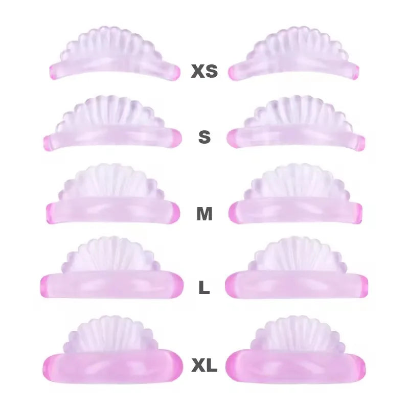 5Pairs Eyelash Perm Pads Silicone Lash Lifting Rods Shell-shape 3D Eyelash Extension Curler Lash Perm Shield Makeup Accessorie