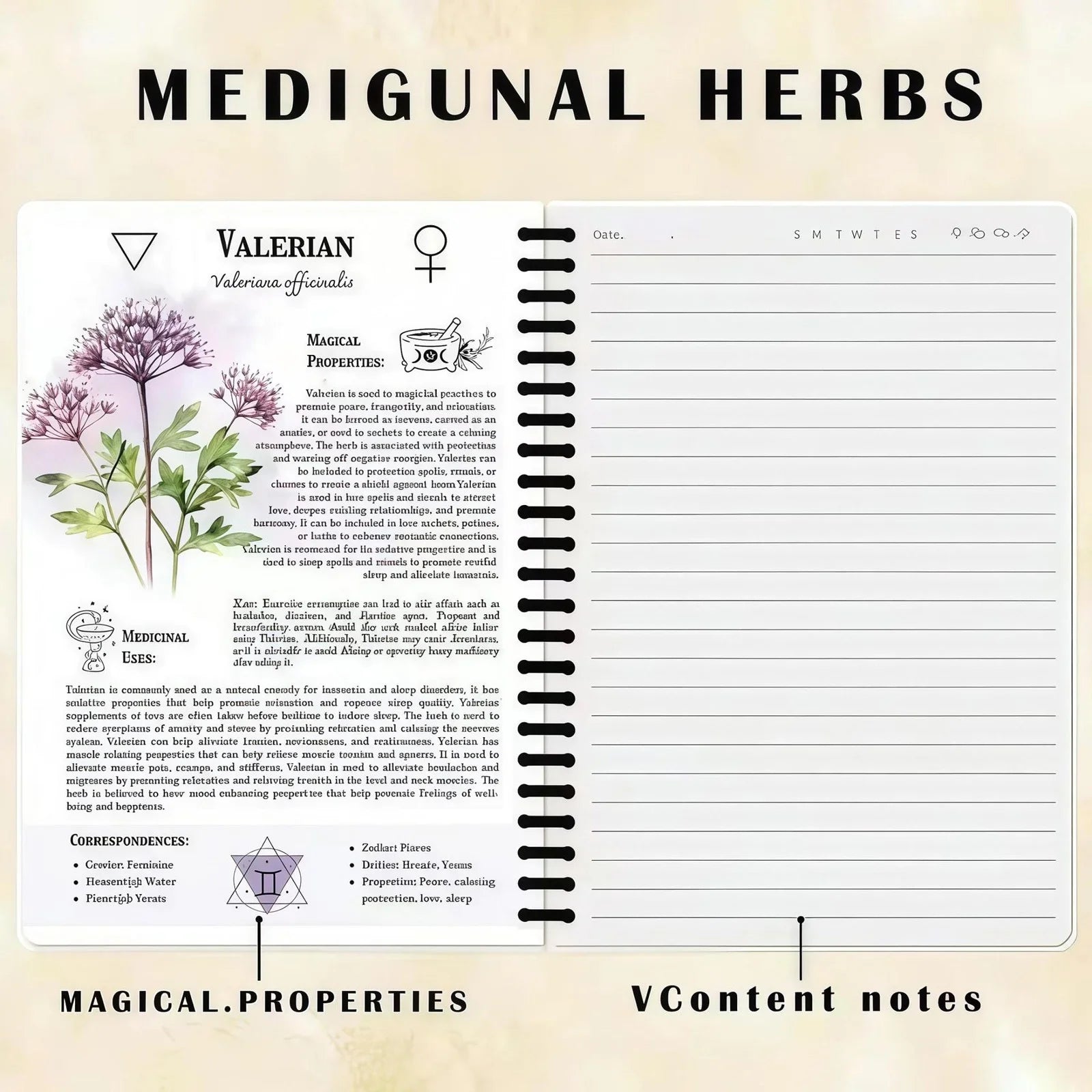 Step-by-Step Herbal Recipe Book for Natural Healing: Heart Health & Focus Guide. Spiral Bound Wellness Book, Healthy Gift